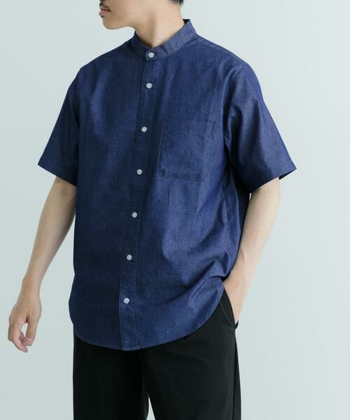 URBAN RESEARCH ITEMS / アーバンリサーチ アイテムズ シャツ・ブラウス | TCインディゴ バンドカラー半袖シャツ | 詳細28