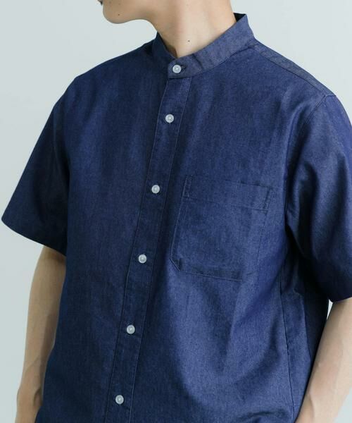 URBAN RESEARCH ITEMS / アーバンリサーチ アイテムズ シャツ・ブラウス | TCインディゴ バンドカラー半袖シャツ | 詳細29