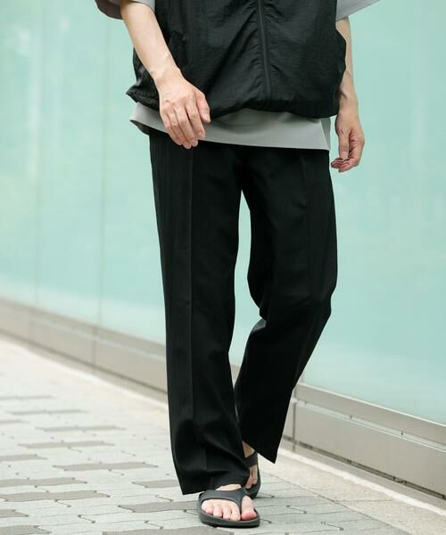 URBAN RESEARCH ITEMS / アーバンリサーチ アイテムズ その他パンツ | 『セットアップ対応』ヨウリュウ 1-tuck テーパード パンツ(ブラック)