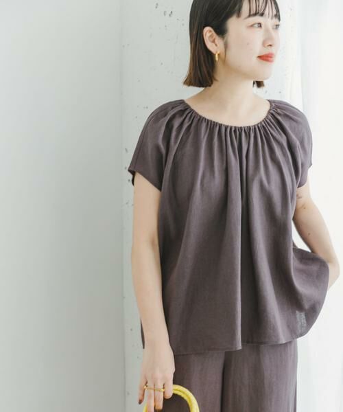 URBAN RESEARCH ITEMS / アーバンリサーチ アイテムズ シャツ・ブラウス | 『セットアップ対応』『洗濯可』リネンレーヨンギャザーブラウス | 詳細1