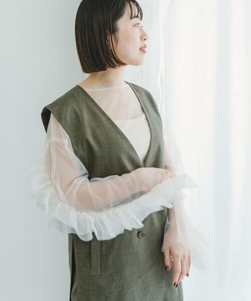 URBAN RESEARCH ITEMS / アーバンリサーチ アイテムズ その他トップス | チュールフリルビッグトップス | 詳細1