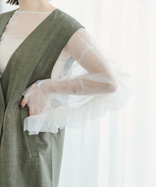 URBAN RESEARCH ITEMS/アーバンリサーチ アイテムズ チュールフリルビッグトップス アイボリー FREE URBAN RESEARCH ITEMS/アーバンリサーチ アイテムズ チュールフリルビッグトップス アイボリー FREE