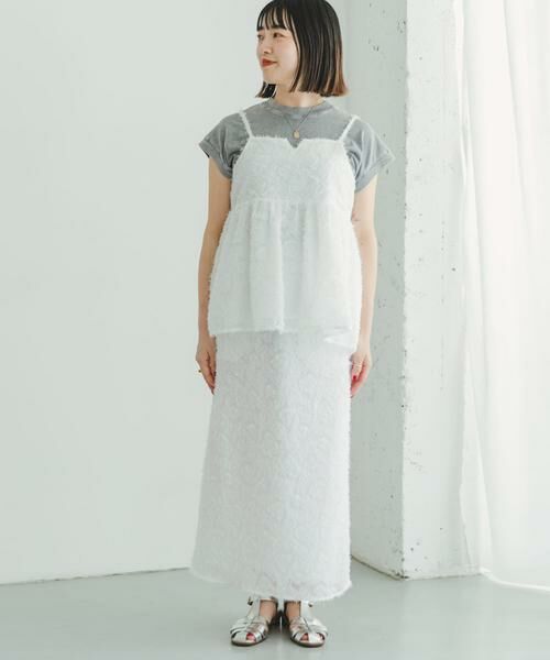 URBAN RESEARCH ITEMS / アーバンリサーチ アイテムズ セットアップ | フェザーフリンジキャミソール×スカートセット | 詳細6