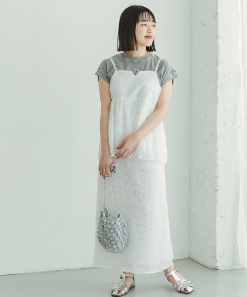 URBAN RESEARCH ITEMS/アーバンリサーチ アイテムズ フェザーフリンジキャミソール×スカートセット オフホワイト FREE URBAN RESEARCH ITEMS/アーバンリサーチ アイテムズ フェザーフリンジキャミソール×スカートセット オフホワイト FREE