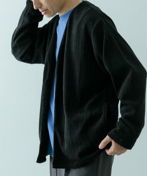 URBAN RESEARCH ITEMS / アーバンリサーチ アイテムズ カーディガン・ボレロ | JQ起毛カットソー カーディガン(ブラック)