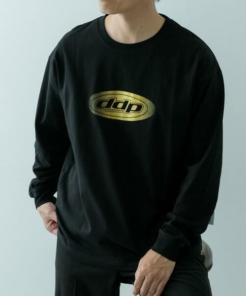 URBAN RESEARCH ITEMS / アーバンリサーチ アイテムズ Tシャツ | ddp Foil Print Long Sleeve T-shirts(ブラック)