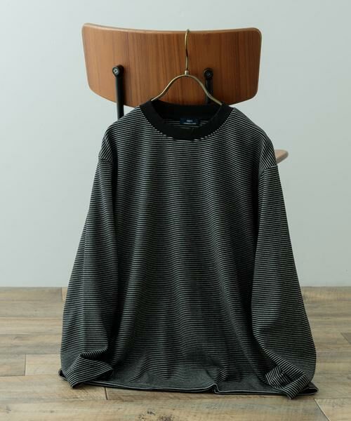 URBAN RESEARCH ITEMS/アーバンリサーチ アイテムズ 起毛ボーダー ロングスリーブカットソー ブラック M URBAN RESEARCH ITEMS/アーバンリサーチ アイテムズ 起毛ボーダー ロングスリーブカットソー ブラック M