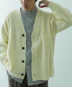 URBAN RESEARCH ITEMS / アーバンリサーチ アイテムズ カーディガン・ボレロ | ワッフル編み Vネックニットカーディガン