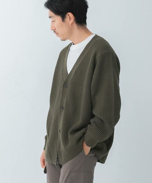 URBAN RESEARCH ITEMS / アーバンリサーチ アイテムズ カーディガン・ボレロ | ワッフル編み Vネックニットカーディガン | 詳細2