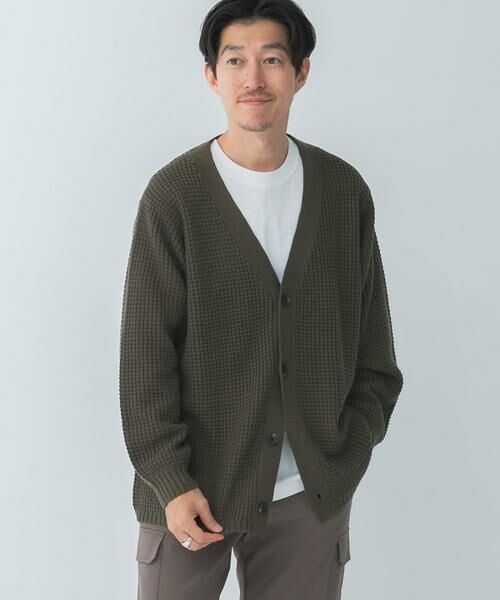 URBAN RESEARCH ITEMS / アーバンリサーチ アイテムズ カーディガン・ボレロ | ワッフル編み Vネックニットカーディガン | 詳細3