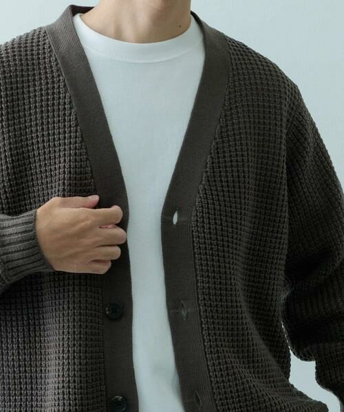 URBAN RESEARCH ITEMS / アーバンリサーチ アイテムズ カーディガン・ボレロ | ワッフル編み Vネックニットカーディガン | 詳細19