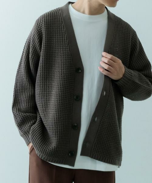 URBAN RESEARCH ITEMS / アーバンリサーチ アイテムズ カーディガン・ボレロ | ワッフル編み Vネックニットカーディガン | 詳細20