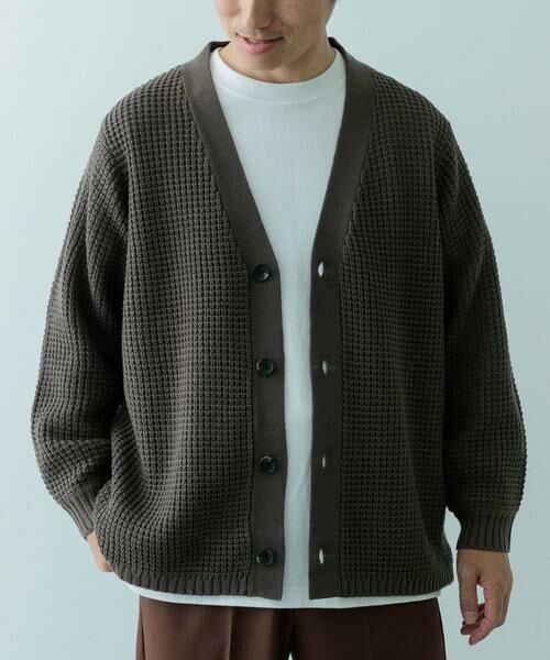 URBAN RESEARCH ITEMS / アーバンリサーチ アイテムズ カーディガン・ボレロ | ワッフル編み Vネックニットカーディガン | 詳細21