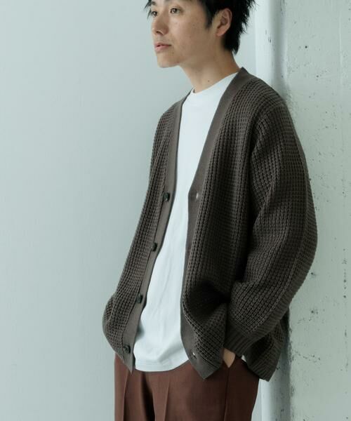 URBAN RESEARCH ITEMS / アーバンリサーチ アイテムズ カーディガン・ボレロ | ワッフル編み Vネックニットカーディガン | 詳細23
