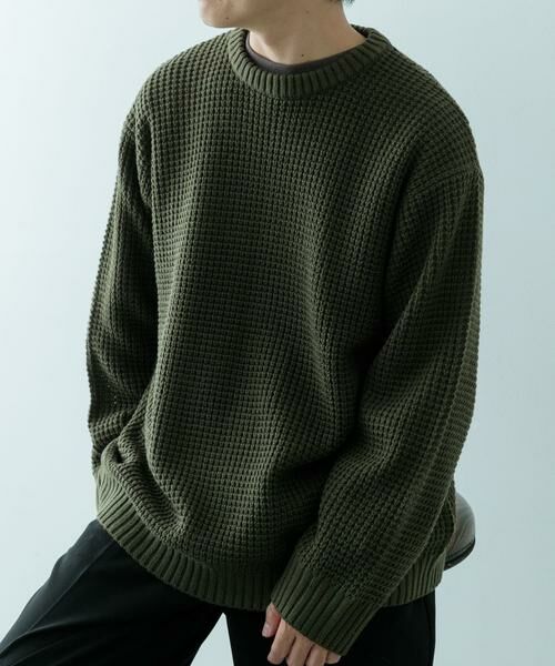 URBAN RESEARCH ITEMS / アーバンリサーチ アイテムズ ニット・セーター | ワッフル編み クルーネックニット | 詳細2