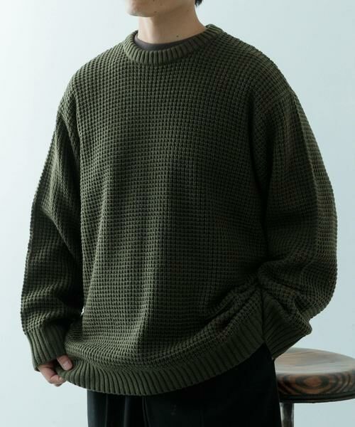 URBAN RESEARCH ITEMS / アーバンリサーチ アイテムズ ニット・セーター | ワッフル編み クルーネックニット | 詳細3