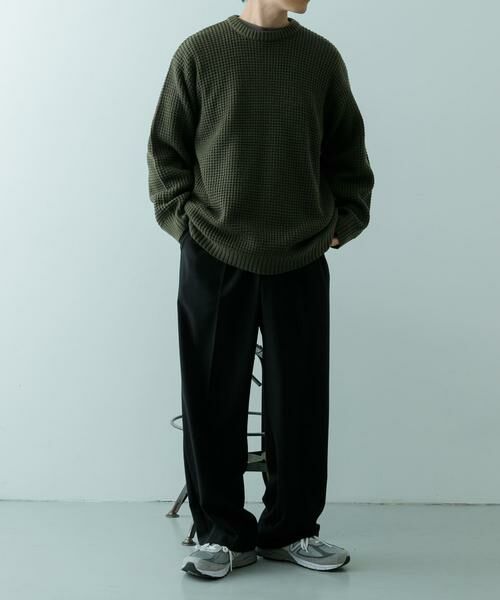 URBAN RESEARCH ITEMS / アーバンリサーチ アイテムズ ニット・セーター | ワッフル編み クルーネックニット | 詳細5