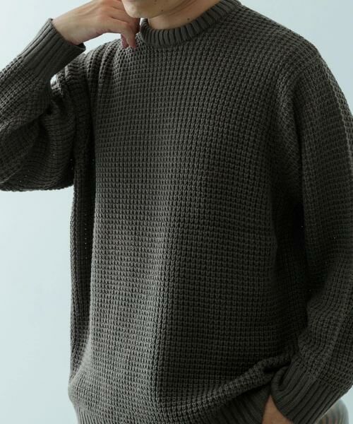 URBAN RESEARCH ITEMS / アーバンリサーチ アイテムズ ニット・セーター | ワッフル編み クルーネックニット | 詳細9