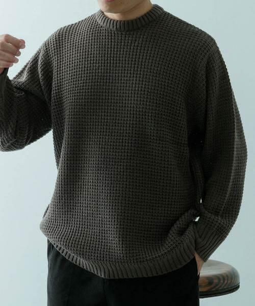 URBAN RESEARCH ITEMS / アーバンリサーチ アイテムズ ニット・セーター | ワッフル編み クルーネックニット | 詳細10