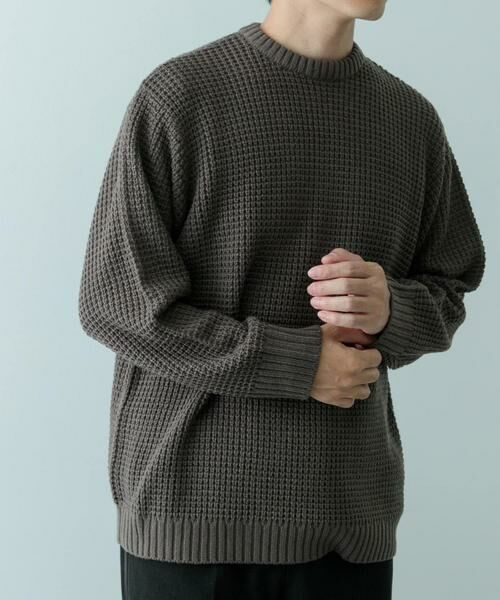 URBAN RESEARCH ITEMS / アーバンリサーチ アイテムズ ニット・セーター | ワッフル編み クルーネックニット | 詳細11
