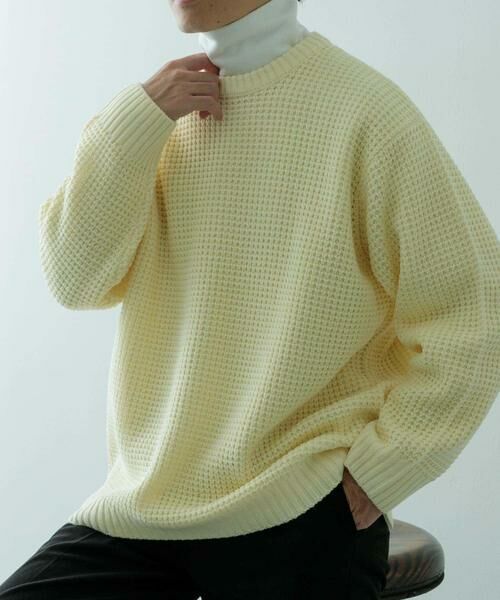URBAN RESEARCH ITEMS / アーバンリサーチ アイテムズ ニット・セーター | ワッフル編み クルーネックニット | 詳細18