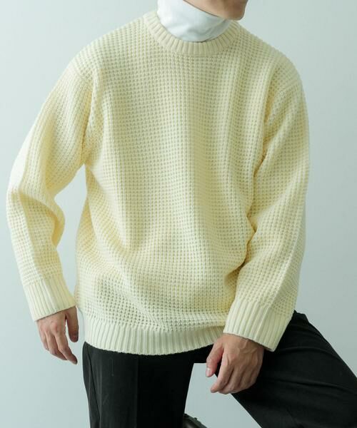 URBAN RESEARCH ITEMS / アーバンリサーチ アイテムズ ニット・セーター | ワッフル編み クルーネックニット | 詳細19