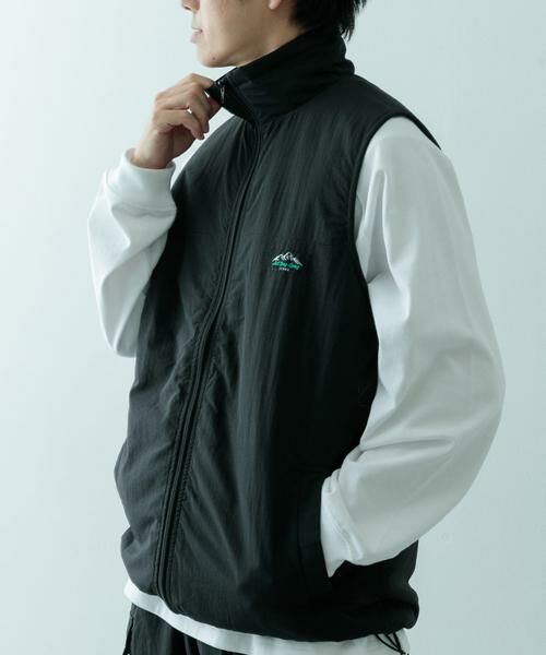 URBAN RESEARCH ITEMS / アーバンリサーチ アイテムズ ダウンジャケット・ベスト | 『XLサイズあり』『セットアップ対応』撥水 ナイロングログラン 中綿ベスト(ブラック)