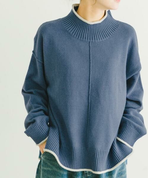 URBAN RESEARCH ITEMS / アーバンリサーチ アイテムズ ニット・セーター | ハイショクハイネックニット(ブルー)