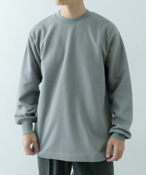 URBAN RESEARCH ITEMS/アーバンリサーチ アイテムズ 裏起毛 クルーネックワッフルプルオーバー グレー L URBAN RESEARCH ITEMS/アーバンリサーチ アイテムズ 裏起毛 クルーネックワッフルプルオーバー グレー L