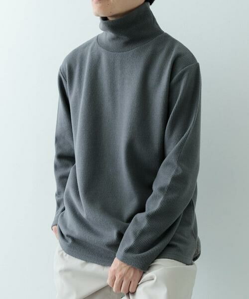 URBAN RESEARCH ITEMS/アーバンリサーチ アイテムズ ハイネック リブ ヘビーウェイトトップス チャコールグレー L