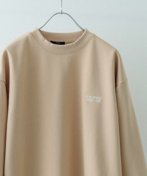URBAN RESEARCH ITEMS/アーバンリサーチ アイテムズ 1pointロゴ刺繍 クルーネックスウェット ベージュ L URBAN RESEARCH ITEMS/アーバンリサーチ アイテムズ 1pointロゴ刺繍 クルーネックスウェット ベージュ L