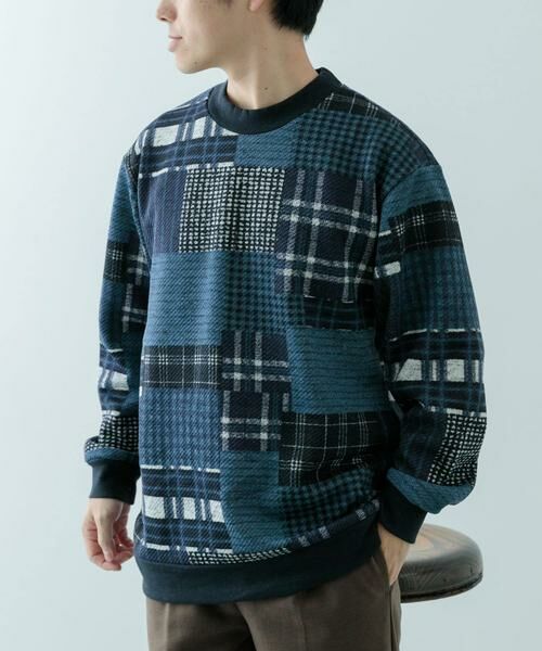 URBAN RESEARCH ITEMS/アーバンリサーチ アイテムズ ニットフリース 総柄スウェット トップス チェック L