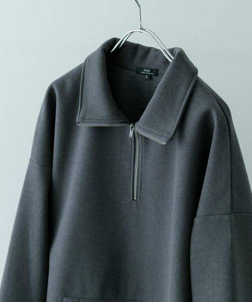 URBAN RESEARCH ITEMS/アーバンリサーチ アイテムズ 高機能ジャージーメルトンハーフzipプルオーバー チャコールグレー M URBAN RESEARCH ITEMS/アーバンリサーチ アイテムズ 高機能ジャージーメルトンハーフzipプルオーバー チャコールグレー M