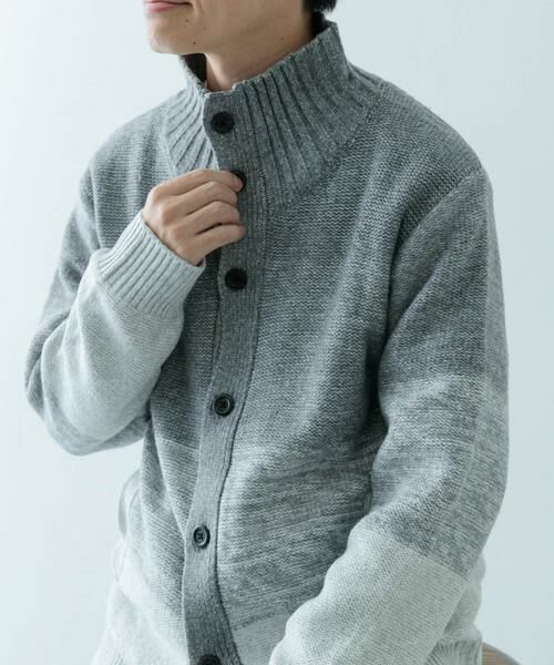 URBAN RESEARCH ITEMS / アーバンリサーチ アイテムズ カーディガン・ボレロ | ハイネック グラデーション ボタンニットカーディガン | 詳細8