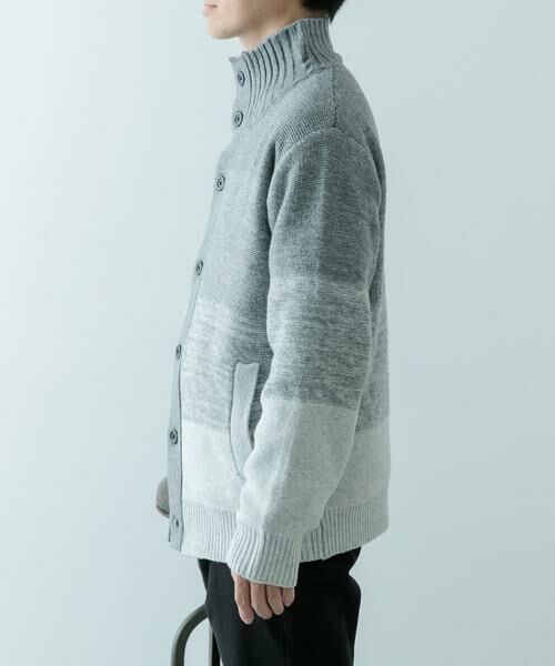 URBAN RESEARCH ITEMS / アーバンリサーチ アイテムズ カーディガン・ボレロ | ハイネック グラデーション ボタンニットカーディガン | 詳細12