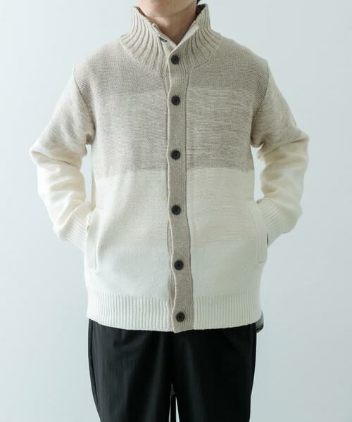 URBAN RESEARCH ITEMS / アーバンリサーチ アイテムズ カーディガン・ボレロ | ハイネック グラデーション ボタンニットカーディガン | 詳細16