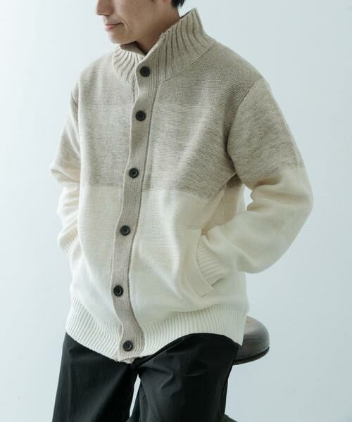 URBAN RESEARCH ITEMS / アーバンリサーチ アイテムズ カーディガン・ボレロ | ハイネック グラデーション ボタンニットカーディガン | 詳細17