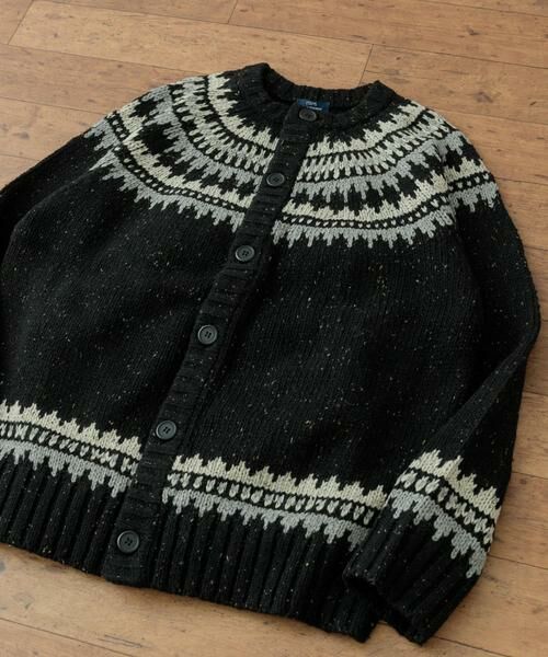 URBAN RESEARCH ITEMS/アーバンリサーチ アイテムズ マシンウォッシャブル求心柄ネップニットカーディガン ブラック M URBAN RESEARCH ITEMS/アーバンリサーチ アイテムズ マシンウォッシャブル求心柄ネップニットカーディガン ブラック M