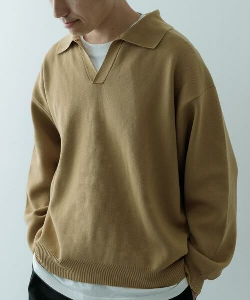 URBAN RESEARCH ITEMS/アーバンリサーチ アイテムズ 『抗菌/マシンウォッシャブル/UVカット』ミラノリブ スキッパーニットインナーセット ベージュ L URBAN RESEARCH ITEMS/アーバンリサーチ アイテムズ 『抗菌/マシンウォッシャブル/UVカット』ミラノリブ スキッパーニットインナーセット ベージュ L