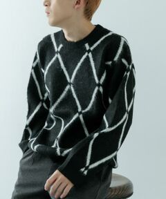 URBAN RESEARCH ITEMS / アーバンリサーチ アイテムズ ニット・セーター | ラインダイヤ クルーネック シャギーニット