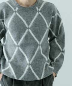 URBAN RESEARCH ITEMS / アーバンリサーチ アイテムズ ニット・セーター | ラインダイヤ クルーネック シャギーニット
