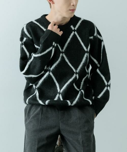 URBAN RESEARCH ITEMS / アーバンリサーチ アイテムズ ニット・セーター | ラインダイヤ クルーネック シャギーニット | 詳細7