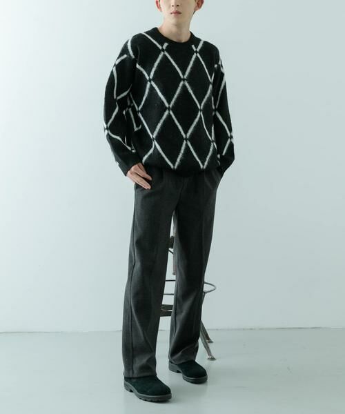 URBAN RESEARCH ITEMS / アーバンリサーチ アイテムズ ニット・セーター | ラインダイヤ クルーネック シャギーニット | 詳細8