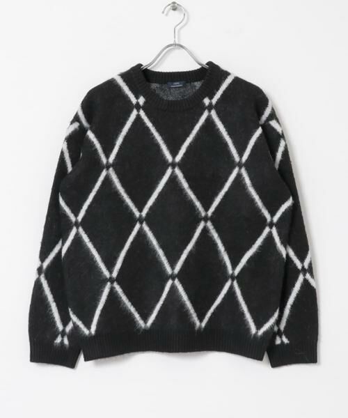 URBAN RESEARCH ITEMS / アーバンリサーチ アイテムズ ニット・セーター | ラインダイヤ クルーネック シャギーニット | 詳細12