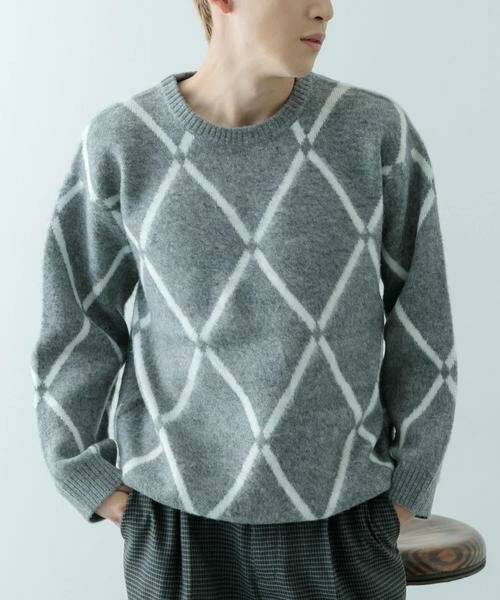URBAN RESEARCH ITEMS / アーバンリサーチ アイテムズ ニット・セーター | ラインダイヤ クルーネック シャギーニット | 詳細14