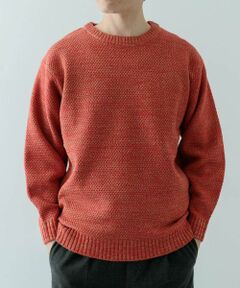 N.peal ニット サニーオレンジ　メンズM ワンフォークロージング 1111clothing Vネック ニット メンズ