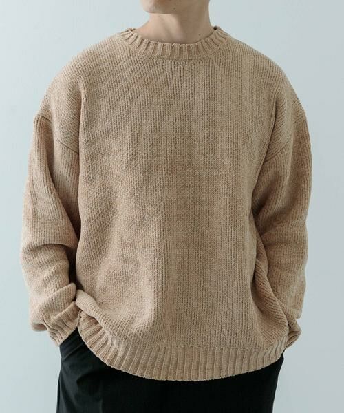 URBAN RESEARCH ITEMS/アーバンリサーチ アイテムズ モール クルーネック ニット ベージュ L URBAN RESEARCH ITEMS/アーバンリサーチ アイテムズ モール クルーネック ニット ベージュ L