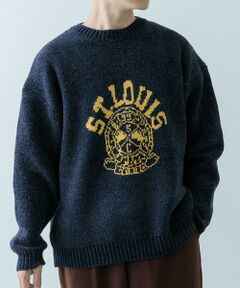 URBAN RESEARCH ITEMS / アーバンリサーチ アイテムズ ニット・セーター | カレッジロゴ モール クルーネック ニット