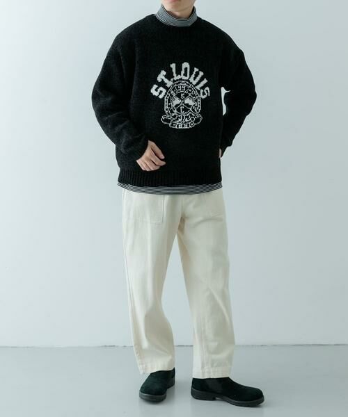 URBAN RESEARCH ITEMS / アーバンリサーチ アイテムズ ニット・セーター | カレッジロゴ モール クルーネック ニット | 詳細20