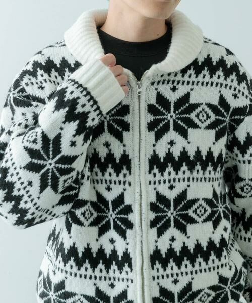 URBAN RESEARCH ITEMS / アーバンリサーチ アイテムズ ニット・セーター | カウチン ジップアップ ニットジャケット | 詳細1